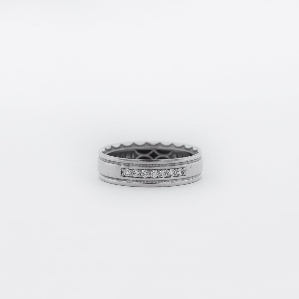 Tacori 18K White Gold Diamond Wedding Band Ring
